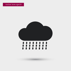 Rainy cloud icon. Simple gardening element illustration. Vector symbol design from agriculture collection. Can be used in web and mobile.