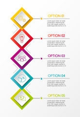 Rhombus infographic with business icons. Vector.