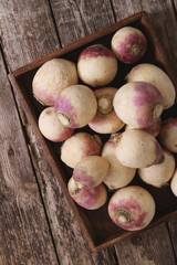 preparing fresh turnip