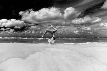 yoga on the sea beach