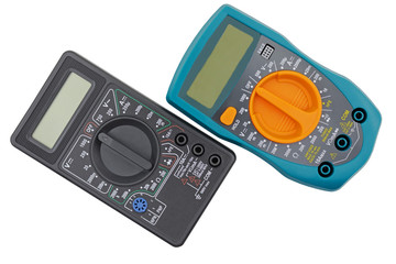 Fototapeta premium new modern digital multimeters isolated on white