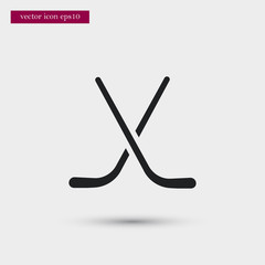 Hockey sticks icon. Simple game element illustration. Athletic symbol design from sport collection. Can be used in web and mobile.