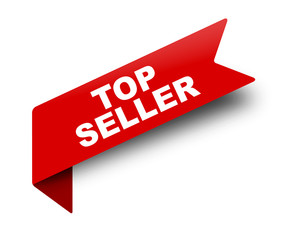 red vector banner ribbon top seller