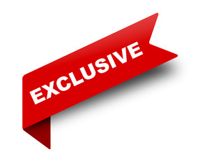 red vector banner ribbon exclusive