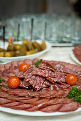delicious dishes on the table in the restaurant