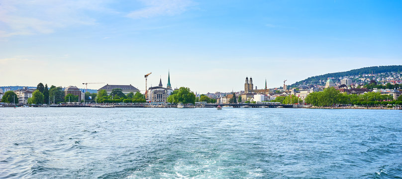 Boating on the Lake of Zurich in Switzerland