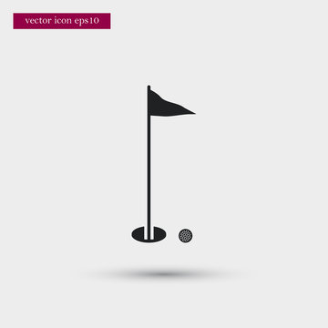 Golf icon. Simple game element illustration. Play symbol design from sport collection. Can be used in web and mobile.