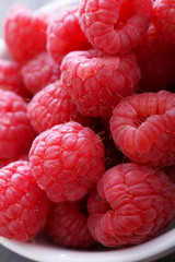 fresh ripe red raspberries