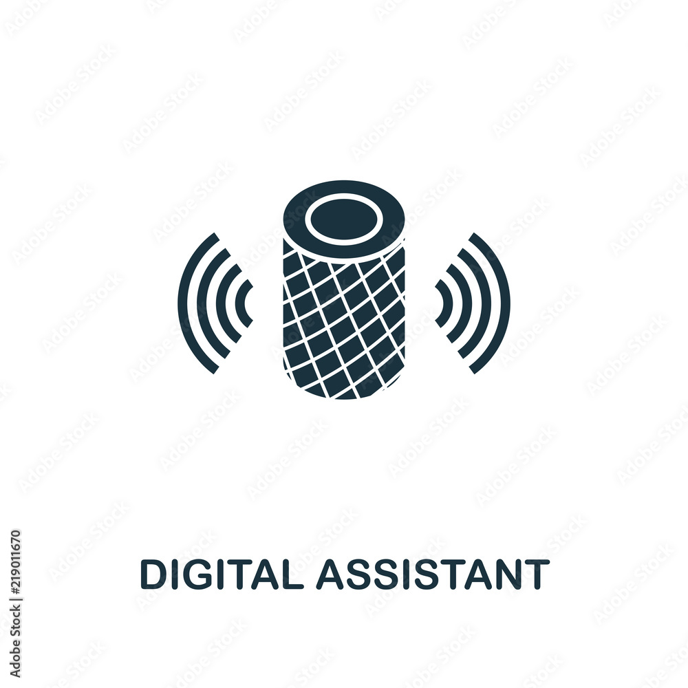 Poster digital assistant icon. monochrome style icon design from smart devices icon collection. ui. illustr