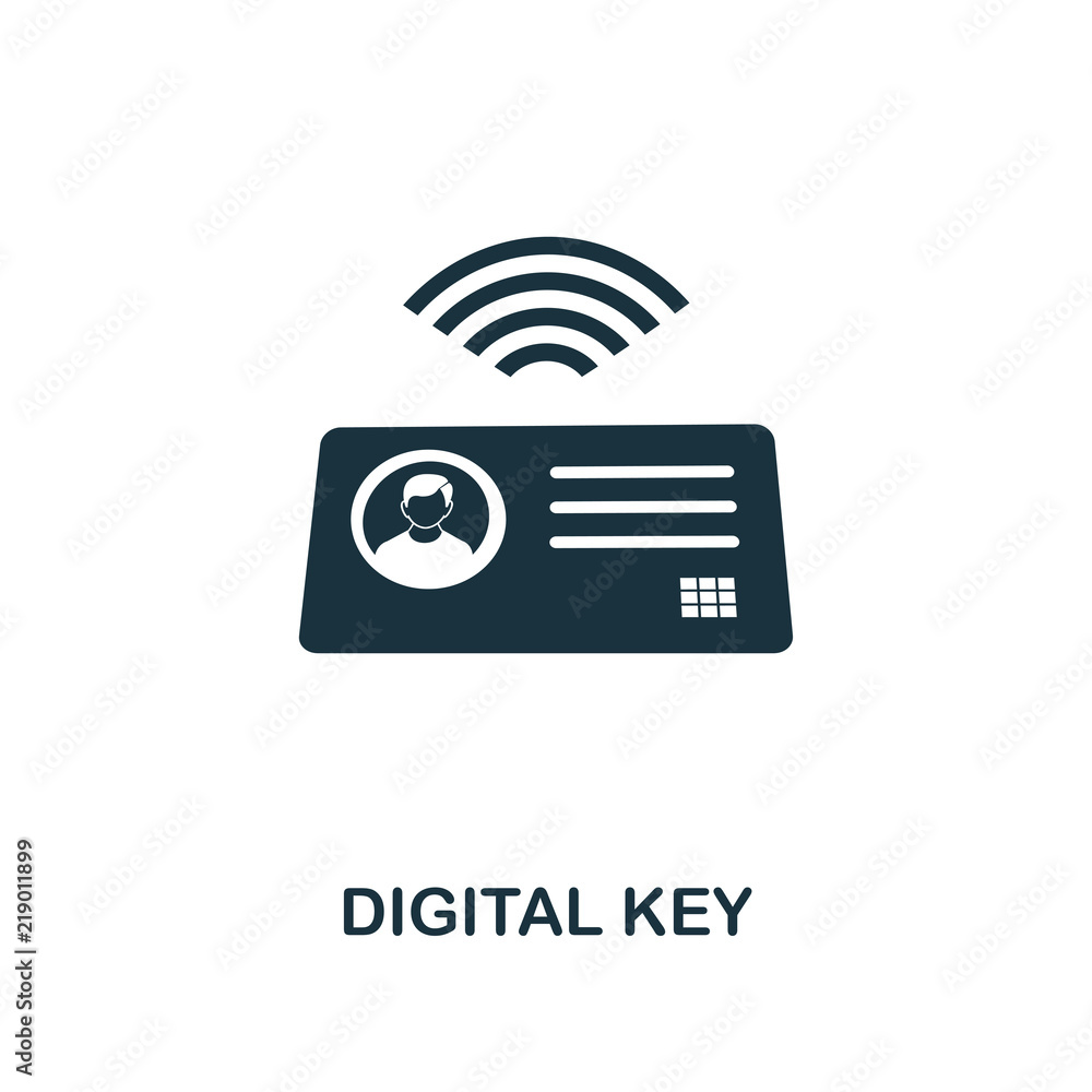 Aufkleber digital key icon. monochrome style icon design from smart devices icon collection. ui. illustration 