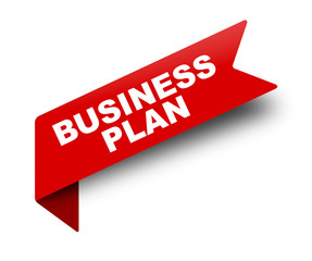 red vector banner ribbon business plan