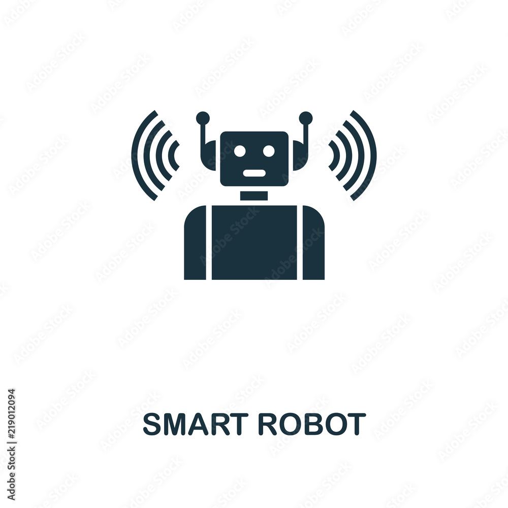 Poster smart robot icon. monochrome style icon design from smart devices icon collection. ui. illustration 