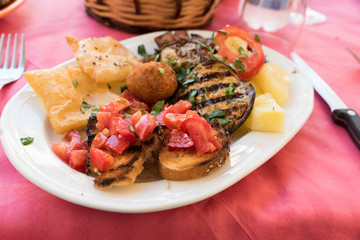 Plate with Sicilian specialties