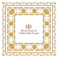 Set of frames with  decorative elements of traditional Thai orna