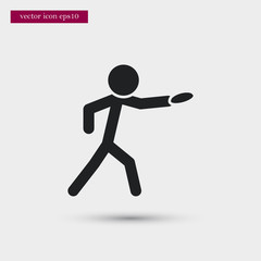 Frisbee player icon. Simple game element illustration. Human symbol design from sport collection. Can be used in web and mobile.