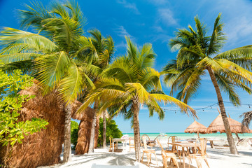 Tropical beach setting on Isla Holbox, Mexico