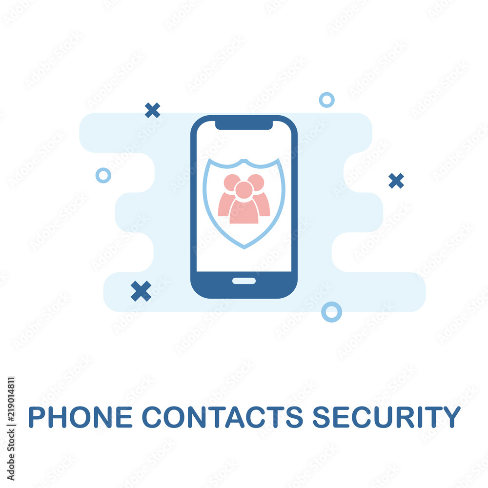 Poster phone contacts security icon. simple element illustration. phone contacts security pixel perfect ico