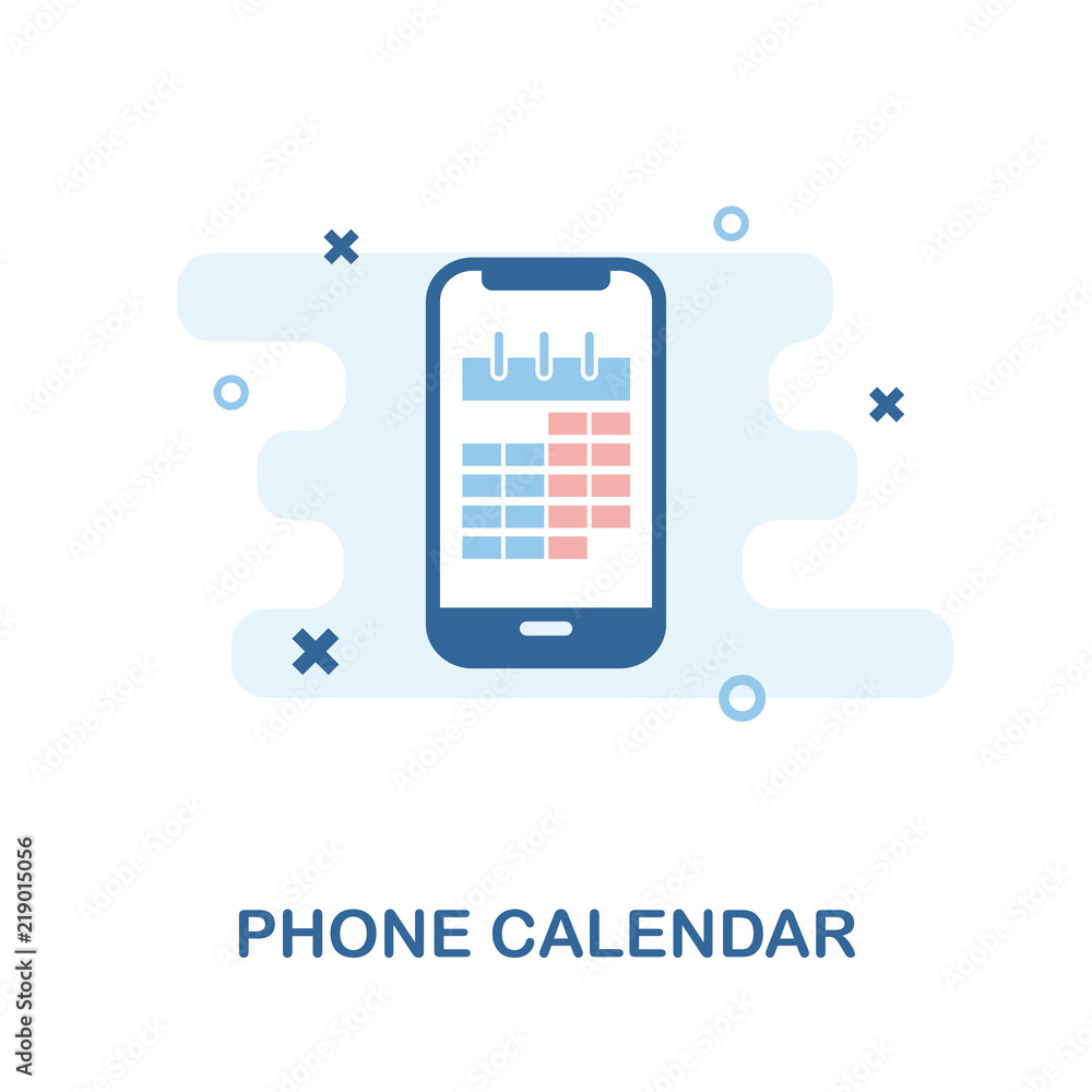 Poster phone calendar icon. simple element illustration. phone calendar pixel perfect icon design from mobi