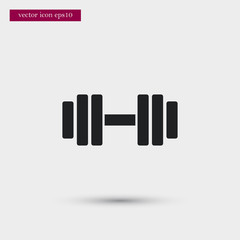 Dumbbell icon. Simple sportsman element illustration. Weight symbol design from sport collection. Can be used in web and mobile.