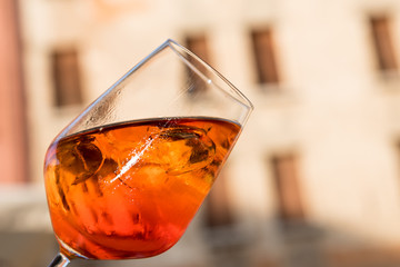 Italian aperitif with ice