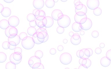 Light pastel colored background with pink bubbles. Wallpaper, texture pink balloons. 3D illustration