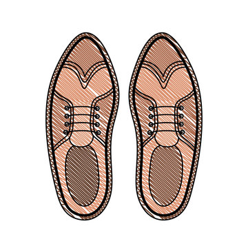 elegant masculine pair shoes vector illustration design
