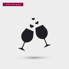 Wine icon. Simple romance element illustration. Valentine symbol design from love collection. Can be used in web and mobile.