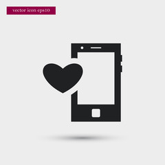 Mobile icon. Simple romance element illustration. Valentine symbol design from love collection. Can be used in web and mobile.