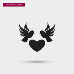 Dove icon. Simple romance element illustration. Valentine symbol design from love collection. Can be used in web and mobile.