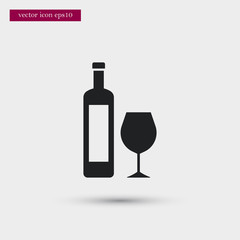 Wine icon. Simple romance element illustration. Valentine symbol design from love collection. Can be used in web and mobile.