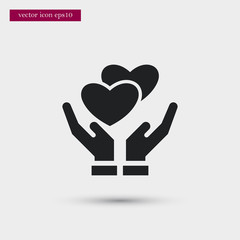 Heart icon. Simple romance element illustration. Valentine symbol design from love collection. Can be used in web and mobile.