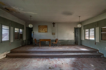 Old empty and abandoned catholic school