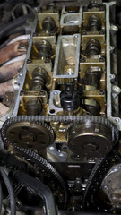 The disassembled car engine