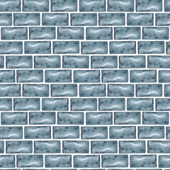 Seamless pattern with handpainted watercolor bricks
