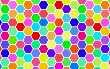 Honeycomb many color, multicolored. Isometric geometry. 3D illustration