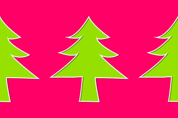 Obraz premium green 3d christmas trees on pink background