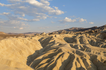 The beautiful natural stone waves at Zabriskie Point in Death Valley, California