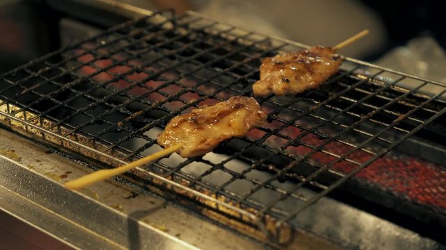 Street Food In Thailand. Kao Niew Moo Yang