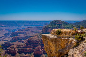 High cliffs above Bright Angel canyon, major tributary of the Grand Canyon, Arizona, view from the north rim