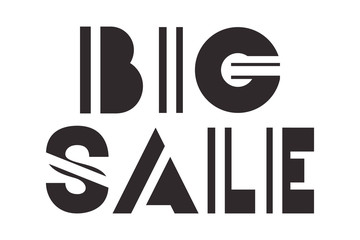 big sale message with hand made font vector illustration design