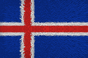 Beautiful flag of Iceland close up