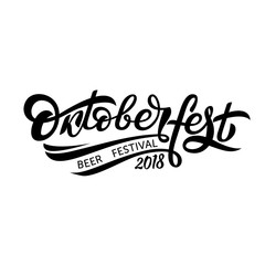 Oktoberfest logotype. Beer Festival vector banner. Illustration of Bavarian festival design on white background with black lettering typography for logo, poster, card, postcard