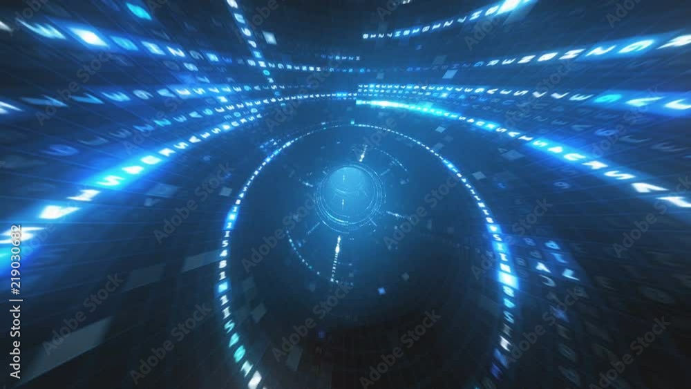 Poster hexadecimal code data tunnel