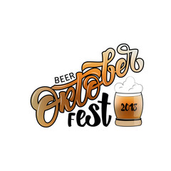 Oktoberfest logotype. Beer Festival vector banner. Illustration of Bavarian festival design on white background with colorful lettering typography for logo, poster, card, postcard