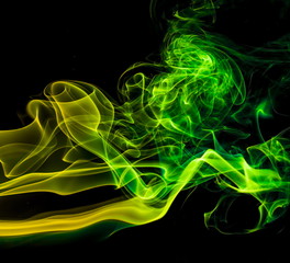 Colored smoke on black background