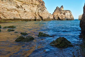 Fototapeta na wymiar Three Brothers Beach - Praia dos Tres Irmaos. Algarve, Portugal