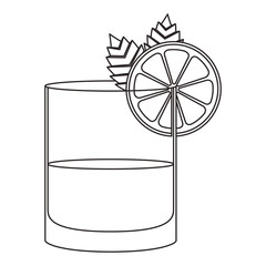glass cocktail with fruit vector illustration design