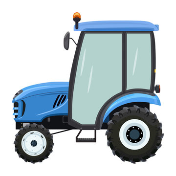 Blue tractor side