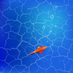 Paper fish in water