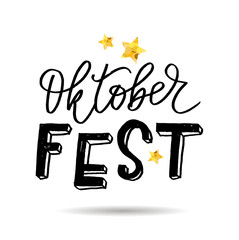 Oktoberfest lettering Calligraphy Brush Text Holiday Vector